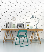 geometrické šablóny na stenu - interiér