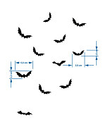 Helloweenska šablóna na maľovanie Netopiere