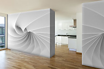 Biela Abstrakcia 3d vlna - fototapeta FX0760