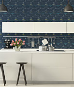 kuchyňa namaľovaná šablónou