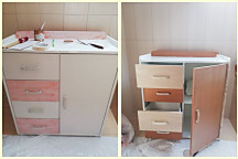 maľovanie komody metalickými faarbami