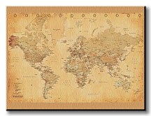 World Map - (Vintage Style) - Obraz WDC96110