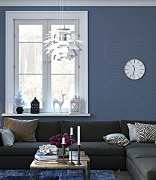 moderná obývačky - steny namaľované šablónou