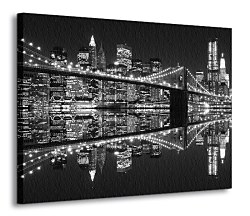 New York (Brooklyn Bridge night BW) - Obraz CD0702