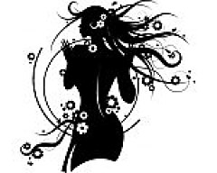 Nálepka na stenu - Žena s kvetmi vo vlasoch  _px165