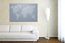 Obraz Map of the World Grey zs24806