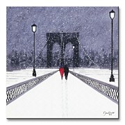 Obraz Nighttime Stroll Across Brooklyn Bridge  WDC95296