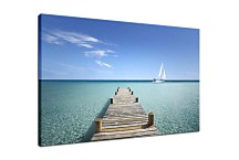 Obraz Wooden bridge and sailboat zs24743