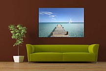 Obraz Wooden bridge and sailboat zs24743