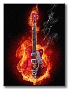 Fire guitar - Obraz CS0558