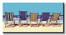Five Deckchairs - Obraz WDC44776