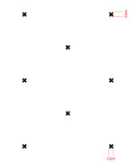 plastová šablóna znak x