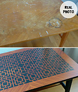 renovácia stola - foto pred a po