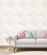 romantický interiér steny namaľované kvetmi