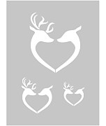 šablóna jelene love heart srdce