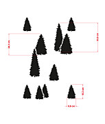 šablóna na maľovanie stien les, stromy