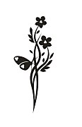 Šablóna na maľovanie Kvet s motýľom CH 80
