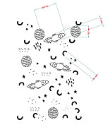 šablóna vesmír raketa hviezdy planéty