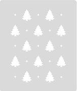 šablóna s vianočnými stromčekami