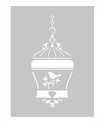 šablóna na maľovanie vtáčik v klietke