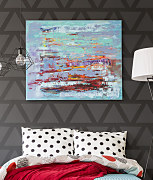 šablóny na stenu do spálne s trojuholníkovým vzorom