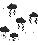 šablóny oblaky kvapky dážď