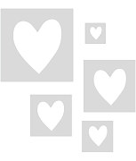 sada maliarske šablóny srdcia hearts