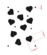 srdiečková šablóna s bodkami hearts dots
