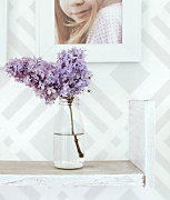 tartanové vzory na stene v interiéri