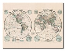 Obraz Stará mapa sveta Pologule, Stanfords WDC100340