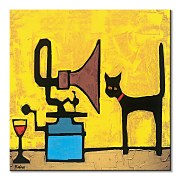 Cat & Gramophone - obraz WDC91403