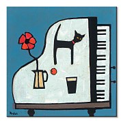 Cat On Piano - obraz WDC91404