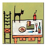 Cat On Table - obraz WDC91406