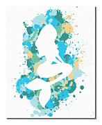 Art studio obraz na stenu - Splatter Silhouette Mermaid WDC94784