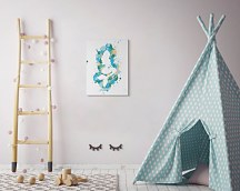 Art studio obraz na stenu - Splatter Silhouette Mermaid WDC94784