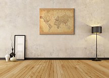 World Map - (Vintage Style) - Obraz WDC96110