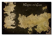 Game of Thrones (Westeros and Essos Antique Map) - Obraz WDC96282