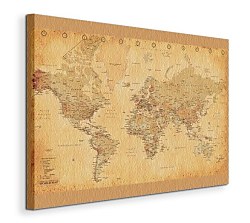 World Map - (Vintage Style) - Obraz WDC96110