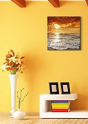 Wybrzeże, zachód słońca - Obraz na płótnie CKS0350