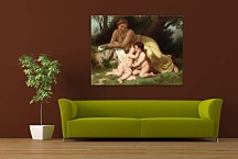 William-Adolphe Bouguereau - Young Woman Contemplating Two Embracing Children zs10171 - obraz