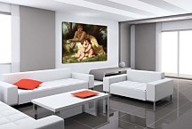 William-Adolphe Bouguereau - Young Woman Contemplating Two Embracing Children zs10171 - obraz