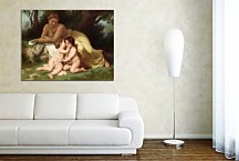 William-Adolphe Bouguereau - Young Woman Contemplating Two Embracing Children zs10171 - obraz