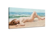 Reprodukcie J.W.Godward - Nu Sur La Plage zs10247