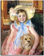 Mary Cassatt Reprodukcie - Sara in a large Flowered Hat zs10311
