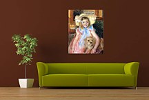 Mary Cassatt Reprodukcie - Sara in a large Flowered Hat zs10311