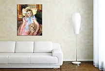 Mary Cassatt Reprodukcie - Sara in a large Flowered Hat zs10311