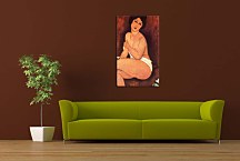 Obrazy Amedeo Modigliani - Nude seating on a sofa zs10318