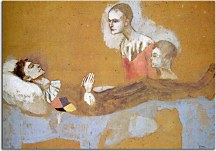 Picasso  Reprodukcia - Harlequin's death zs10339