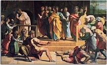 Rafael Santi obraz - Punishment of Ananias zs10349