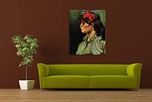 Vincent van Gogh - Portrait of a Woman with Red Ribbon Obraz zs10386